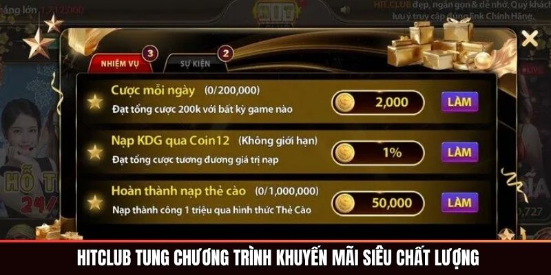 HITCLUB tung chương trình khuyến mãi siêu chất lượng